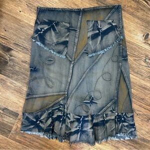 Vintage Y2K Patchwork Denim Skirt – Size 12